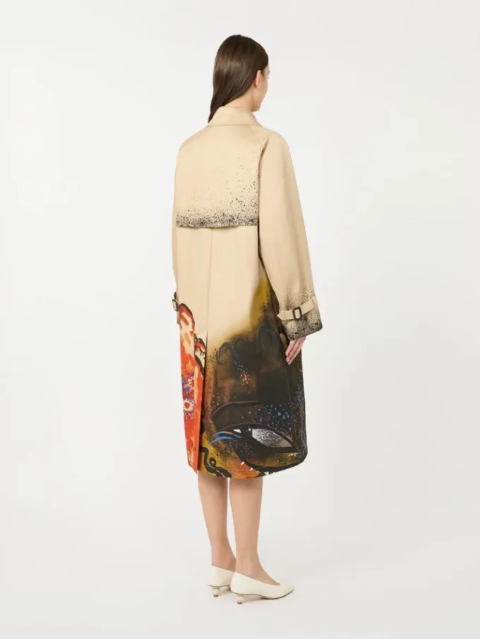 Trench in gabardine idrorepellente fantasia, skin orient