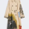 Trench in gabardine idrorepellente fantasia, skin orient