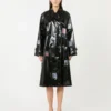 Trench midi in gabardine effetto vinile, nero Trench midi in gabardine effetto vinile, nero