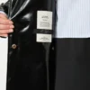 Trench midi in gabardine effetto vinile, nero Trench midi in gabardine effetto vinile, nero