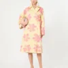 Trench midi in gabardine idrorepellente fantasia, giallo Trench midi in gabardine idrorepellente fantasia, giallo