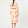 Trench midi in gabardine idrorepellente fantasia, giallo Trench midi in gabardine idrorepellente fantasia, giallo