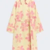 Trench midi in gabardine idrorepellente fantasia, giallo Trench midi in gabardine idrorepellente fantasia, giallo