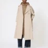 Trench oversize in twill idrorepellente, color sabbia Trench oversize in twill idrorepellente, color sabbia