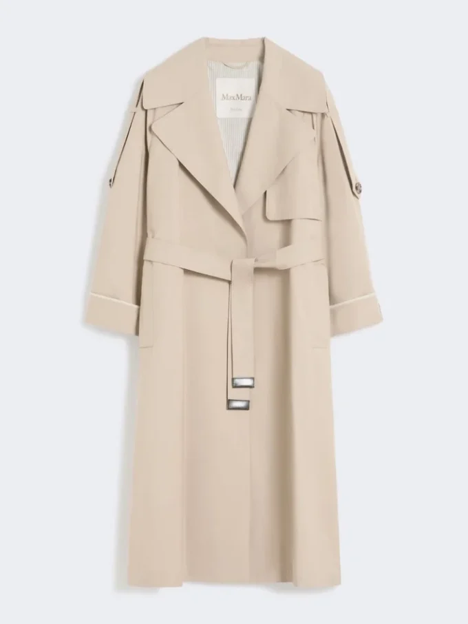 Trench oversize in twill idrorepellente, color sabbia Trench oversize in twill idrorepellente, color sabbia