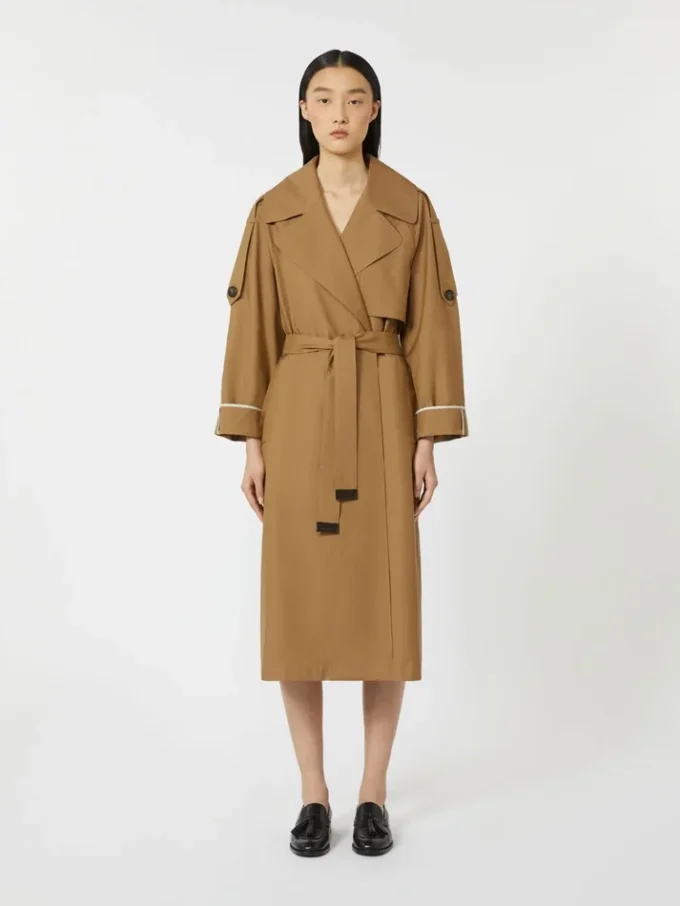 Trench oversize in twill idrorepellente, marrone Trench oversize in twill idrorepellente, marrone