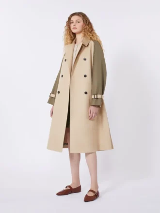 Trench reversibile in gabardine idrorepellente, beige
