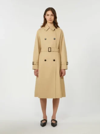 Trench reversibile in gabardine idrorepellente, beige
