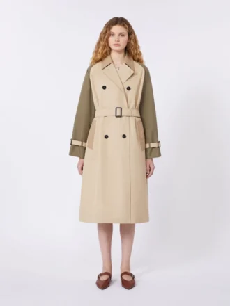 Trench reversibile in gabardine idrorepellente, beige