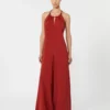 Tuta fluida in raso envers, rosso