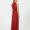 Tuta fluida in raso envers, rosso