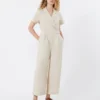 Tuta in viscosa e lino Batavia, beige