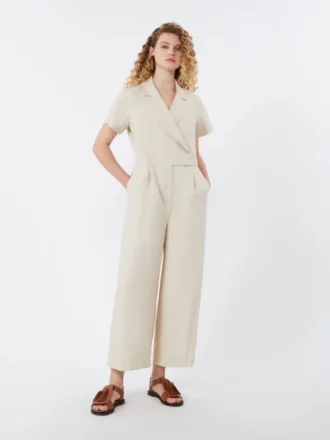 Tuta in viscosa e lino Batavia, beige