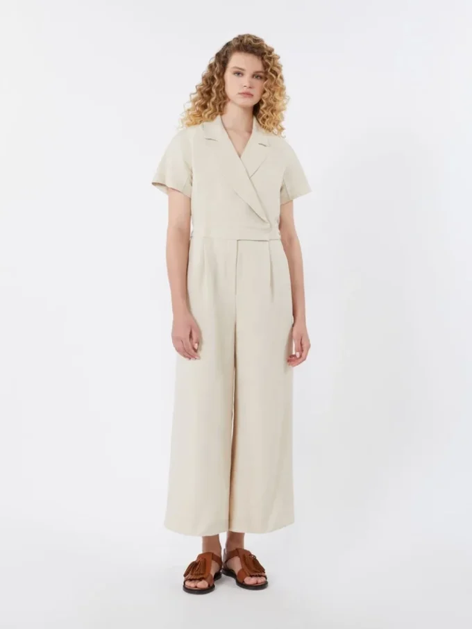 Tuta in viscosa e lino Batavia, beige